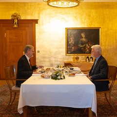 Prezident republiky přijal předsedu vlády Petra Fialu, Pražský hrad, 20.12.2024, foto: Tomáš Fongus