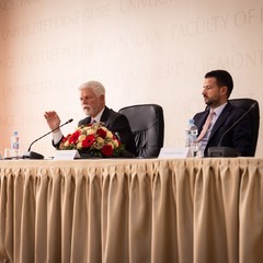 Diskuze se studenty fakulty politických věd a právnické fakulty Univerzity Černé Hory, Podgorica, 22.1.2025, foto: Zuzana Bönisch