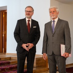 Přijetí předsedy vlády Petra Fialy, Pražský hrad, 28.4.2025, foto: Tomáš Fongus