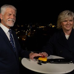 Prezident republiky a paní Eva Pavlová se zúčastnili rozsvěcení Paprsku míru, Villa Richter, 8.5.2025, foto: Zuzana Bönisch