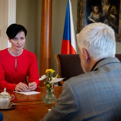 Prezident republiky přijal nejvyšší státní zástupkyni Lenku Bradáčovou, Pražský hrad, 14.5.2025, foto: Zuzana Bönisch