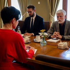 Prezident republiky přijal nejvyšší státní zástupkyni Lenku Bradáčovou, Pražský hrad, 14.5.2025, foto: Zuzana Bönisch