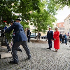 Státní návštěva královského páru Nizozemského království, pomník Milady Horákové, 4.6.2025, foto: Tomáš Fongus
