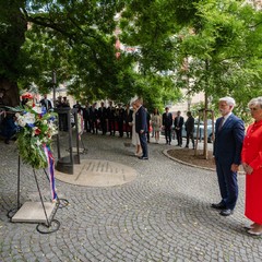 Státní návštěva královského páru Nizozemského království, pomník Milady Horákové, 4.6.2025, foto: Tomáš Fongus