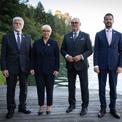 Pracovní večeře s prezidentkou Slovinska a prezidenty Estonska a Černé Hory, Slovinsko, 1.9.2025, foto: Zuzana Bönisch