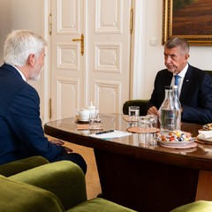 Jednání prezidenta republiky s předsedou hnutí ANO, Andrejem Babišem, Pražský hrad, 5.10.2025, foto: Zuzana Bönisch