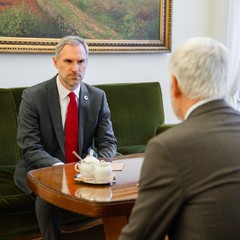 Jednání prezidenta republiky s předsedou Pirátů, Zdeňkem Hřibem, Pražský hrad, 6.10.2025, foto: Tomáš Fongus