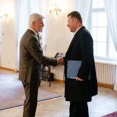 Jednání prezidenta republiky s předsedou SPD, Tomiem Okamurou, Pražský hrad, 6.10.2025, foto: Tomáš Fongus