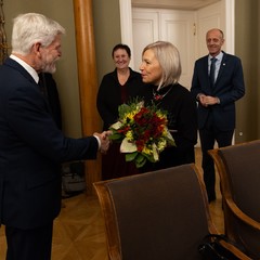 Prezident republiky přijal předsedkyni Sdružení místních samospráv ČR, Pražský hrad, 25.11.2025, foto: Zuzana Bönisch