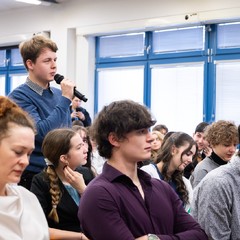 Debata se studenty Gymnázia Hejčín, Olomouc, 22.1.2026, foto: Zuzana Bönisch