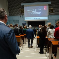 Debata na Přírodovědecké fakultě Univerzity Karlovy, 24.2.2026, foto: Zuzana Bönisch