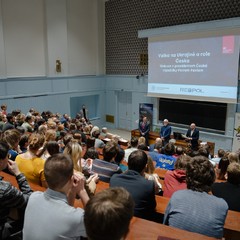Debata na Přírodovědecké fakultě Univerzity Karlovy, 24.2.2026, foto: Zuzana Bönisch