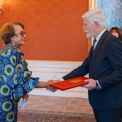 J.E. paní Maria Isabel Gomes Godinho de Resende Encoge, nová
velvyslankyně Angoly, Pražský hrad, foto:Tomáš Fongus