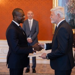 J.E. pan Azize Abdallah Diabate, nový velvyslanec Pobřeží slonoviny, Pražský hrad, foto: Tomáš Fongus