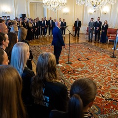 Přijetí mládežnické reprezentace hokejistek a hokejistů a ženské florbalové reprezentace, 8.6.2026. foto: Zuzana Bönisch